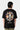 T-shirt Jared Noir vu de dos sur un mannequin homme, grande fleur de lys flammée colorée et inscription New York