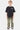 T-shirt Jayden Noir Délavé porté par un garçon, de face, inscription Eleven blanche sur la poitrine, pantalon cargo kaki