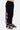 Jogging Jazzy Noir porté par un enfant, de profil, rangée d'étoiles violettes sur le côté de la jambe, baskets noires