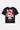 T-shirt Jentin Noir à plat, vue de dos, grand coeur rouge et inscription crème In the end l'amour win