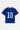 Maillot Jfrance Bleu en maille ajourée à plat, vue de dos, grand numéro 10 blanc et col polo crème