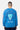 Sweat col rond Jim Bleu porté de dos par un mannequin homme, inscription French Riviera, cœur turquoise et Life is a joke