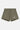 Short Joa Kaki à plat, vue de face, poches côtés, cordon et monogramme blanc brodé en bas à droite