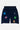 Short cargo Jolan Denim Bleu foncé à plat, vue de dos, fleurs colorées brodées et petit cœur souriant sur la poche