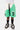 Short Jorick Vert et écru en gros plan de face, cordon noir, numéro 3 noir et inscription blanche Elevenparis No Snitch