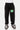 Jogging Joyau Noir porté de face par un enfant, cœur vert imprimé sur la cuisse et lettrage blanc sur la jambe