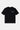 T-shirt Juicy Noir vu de face à plat, petit logo Eleven brodé blanc et rose sur la poitrine, fond blanc