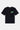 T-shirt June Noir Délavé vu de face à plat, petit cœur planète vert sur la poitrine, effet délavé, fond blanc