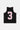 Débardeur de basket Junior Noir vu de dos à plat, grand numéro 3 rose, bordures roses, maille aérée, fond blanc