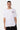 T-shirt Jwin Blanc oversize porté de face par un mannequin homme, petit L'amour win coloré, short noir à cordon écru