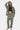 Pantalon Fiby Camouflage porté par une mannequin femme avec sweat à capuche zippé camouflage assorti, vue de face en pied