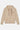 Sweat à capuche zippé Moon Beige à plat, vue de face avec cordons tressés, surpiqûres colorées et broderie pyramide