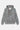 Sweat à capuche zippé Moon Zèbre à plat, vue de face avec imprimé zèbre noir et blanc, cordons colorés et broderie