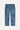 Jean Neleo Bleu jean vu de dos à plat, deux poches arrière et patchs fleur de lys noirs