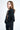 Sweat à capuche zippé Neliot Noir porté par une fille de trois quarts, cordons tressés multicolores et broderie pyramide
