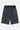 Short Ninon Noir délavé de face à plat, cordon gris, effet délavé anthracite et fleurs de lys tonales