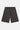 Short Ninon Gris charbon de face à plat, cordon de serrage et trois fleurs de lys brodées ton sur ton