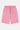 Short Ninon Rose de face à plat, cordon de serrage, fleurs de lys en relief et bas à bord brut