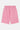 Short Ninon Rose vu de dos à plat, fleurs de lys en relief ton sur ton et taille élastiquée