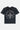 T-shirt Noemie Noir délavé à plat, vue de dos avec fleur de lys et lettres gothiques gris clair