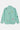 Chemise Penelope Vert à rayures blanches, vue de dos à plat, broderies smiley, arc-en-ciel et coeur, mention I love BP