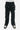 Pantalon cargo Pafran Noir délavé, vue de face, poches à rabat boutonnées, cordon et bas à pressions métalliques