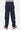 Pantalon cargo Pafran Bleu Jean vu de dos, denim foncé, poches à rabat, écusson coeur blanc, taille élastiquée