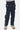 Pantalon cargo Pafran Bleu Jean en denim foncé, vue de face, poches à rabat boutonnées, cordon et bas à pressions