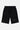 Short Palma Noir à plat, vue de face, grandes poches cargo à rabat, cordon de serrage, logo ELEVENPARIS gris