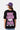 T-shirt Parma Noir vu de dos sur une mannequin femme en casquette violette, inscription More amour por favor lilas
