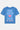 T-shirt Parma Bleu à plat, vue de dos, inscription More amour por favor bleu clair et coeur rose