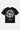 T-shirt Passau Noir de dos à plat, grand emblème fleur de lys blanc et inscription New York, fond blanc