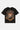 T-shirt Pharell Noir Délavé de face à plat, crâne en flammes entouré du lettrage coloré Paname Crève Coeur, fond blanc