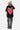 T-shirt Pinerolo Noir porté par une mannequin femme de dos, grand coeur souriant en mosaïque rouge et blanc, bonnet gris