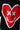 T-shirt Pinerolo Noir, zoom sur le grand coeur souriant en mosaïque rouge relief cerclé de blanc au dos