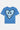 T-shirt Pinerolo Bleu de dos à plat, grand coeur souriant en mosaïque bleu clair et noir, fond blanc