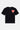 T-shirt Pinerolo Noir de face à plat, petit coeur rouge souriant à yeux en croix sur la poitrine