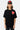 T-shirt Pinerolo Noir porté par un mannequin homme en casquette, vue de face, coeur rouge souriant sur la poitrine
