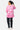 T-shirt Portofino Rose porté par un mannequin femme, vue de dos, grand cœur blanc et inscriptions Love Amor, jean noir
