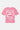 T-shirt Portofino Rose à plat, de dos, grand cœur blanc et inscriptions Love et Amor rose et rouge