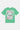 T-shirt Portofino Vert à plat, de dos, grand cœur blanc et inscriptions Love et Amor rose pâle