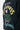 Sweat col rond Pozuelo Noir délavé, détail de la matière délavée et du lettrage coloré avec cœur aux yeux en croix