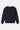 Sweat col rond Pozuelo Noir délavé à plat, vu de dos, uni, côtes au col, aux poignets et en bas