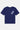T-shirt Punky Bleu Marine à plat, de face, deux fleurs de lys lavande brodées sur la poitrine