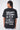T-shirt Saule Noir Délavé porté par un mannequin femme, de dos, inscriptions Love et Amor blanches sur grand cœur gris