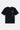 T-shirt Saule Noir Délavé à plat, de face, trois cœurs aux yeux en croix empilés sur la poitrine, effet délavé