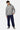 Sweat zippé à capuche Taiwan Gris Chiné porté en pied par un mannequin homme avec jogging bleu marine