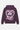 Sweat à capuche Tali Violet vu de dos à plat, grand coeur blanc et inscriptions roses Love Amor