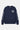 T-shirt manches longues Tapo Bleu Marine vu de face à plat, emblème fleur de lys blanc et lettrage gothique sur les manches