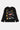 T-shirt manches longues Tara Noir vu de face à plat, patchs colorés ELEVEN 16 ELVN, manches imprimées